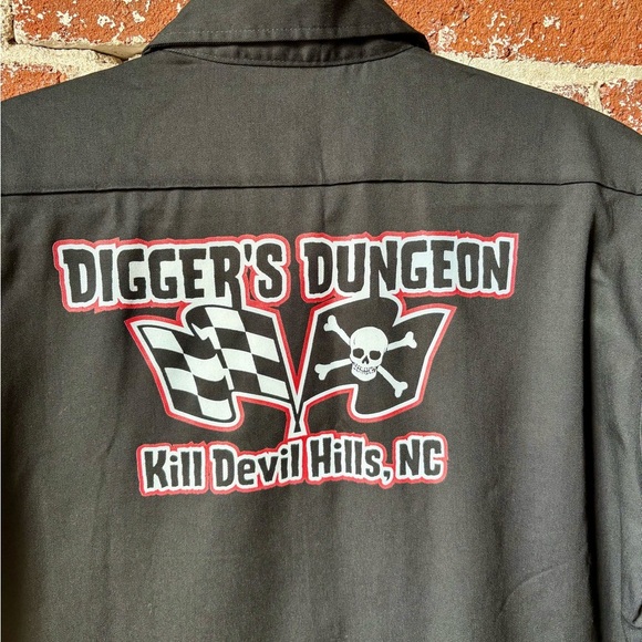 2010s Dickies Racing black button down shirt - Picture 7 of 7